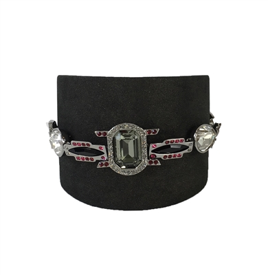 Swarovski Pony Bracelet Leather & Crystal Cuff,