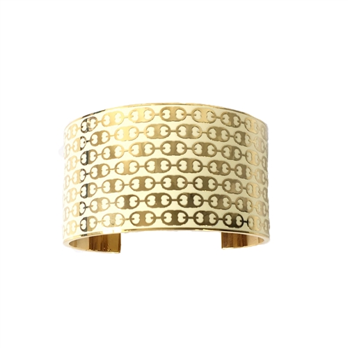 Tory Burch Gemini Link Wide Printed Cuff Bracelet