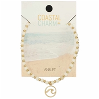 Zad Jewelry Coastal Charm Wave Beaded Anklet Ankle Bracelet
