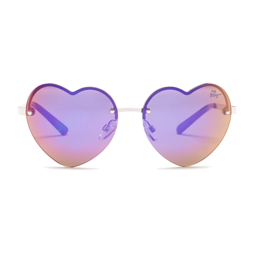 Betsey Johnson Too Hot Heart Mirrored Sunglasses