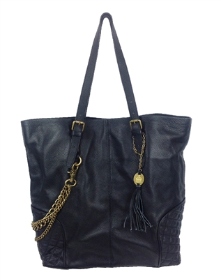 Crown Vintage Leather Chain Tote