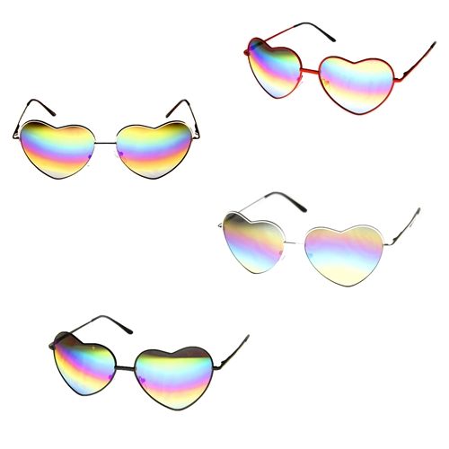 Rainbow Lens Heart Frame Sunglasses