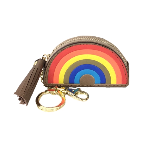 Rainbow Bag Charm Coin Purse Keyring