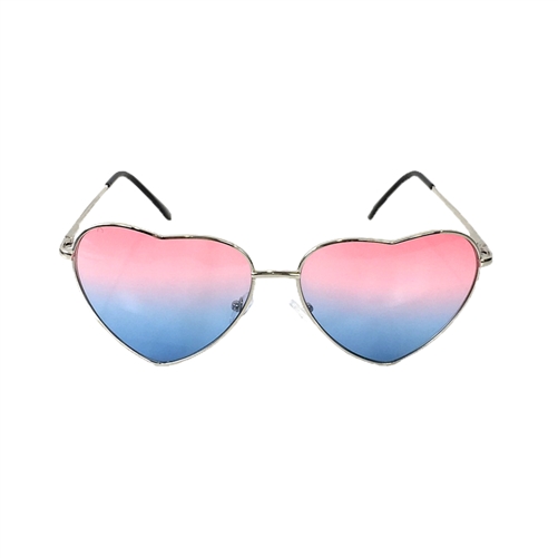 Pink Ombre Heart Metal Frame Sunglasses