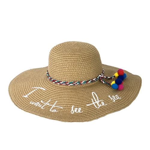 Fashion Culture 'I Want To See The Sea' Straw Sun Hat