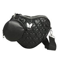 Hearts A Flutter Heart-Shaped Quilted Faux Leather