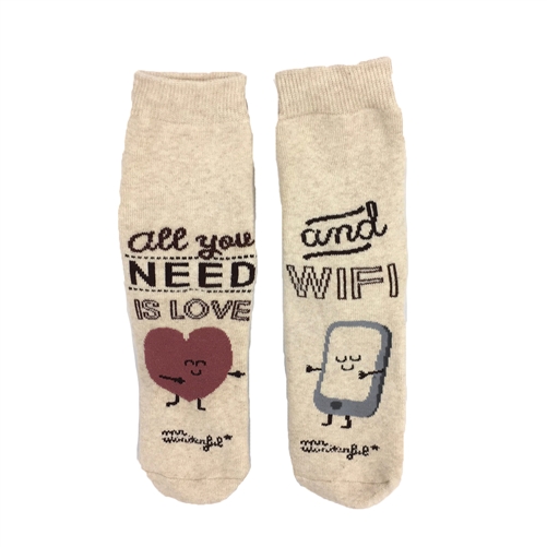 Fashion Culture Love & Wifi Crew Socks