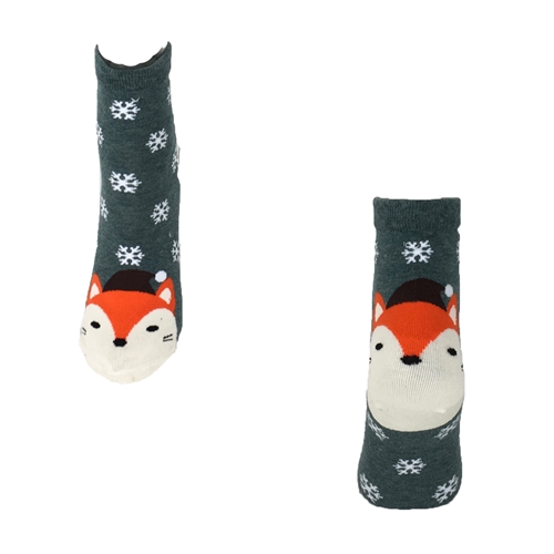 Fashion Culture Snow Fox Holiday Crew Socks