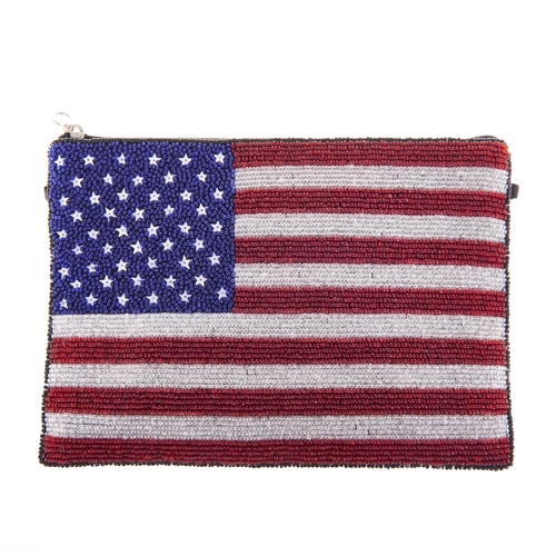 From St Xavier USA American Flag  Beaded Convertible Clutch