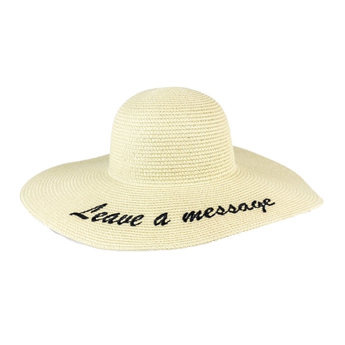 Magid Leave A Message Floppy Straw Sun Hat