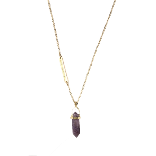 'Humilty & Power' Purple Quartz Pendant Necklace