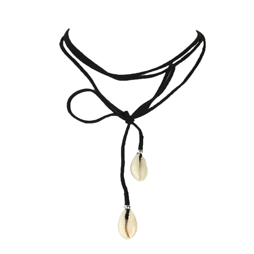 Seashell Bow Lariat Choker Necklace