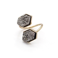 Jewelry Collection Twist Double Druzy Stone Ring
