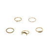 Crescent Moon Stacking Rings Set of 5