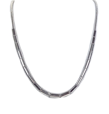 Michael Kors Tubular Bead Snake Chain Necklace, Silver