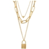 Zad Jewelry Locked In Love 3 Line Layered Chain Necklace
