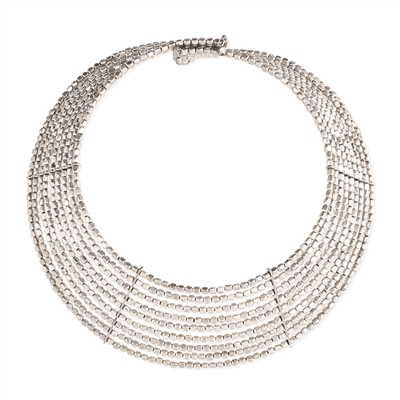 Zad Jewelry 'Goddess' Metal Beaded 9 Line Collar Necklace