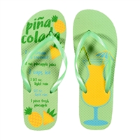 Pina Colada Cocktail Graphic Flip Flop Sandals