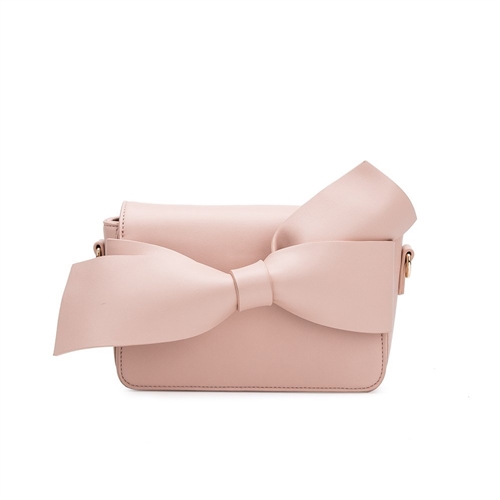 Melie Bianco Knotted Bow Vegan Leather Clutch