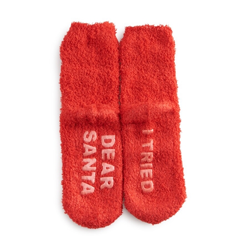 Dear Santa ... I Tried  Cozy Fuzzy Plush Socks