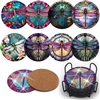 Diamond Painting Art 8 PC Dragonfly Coasters with Holder DIY Art Craft Kit for Adults