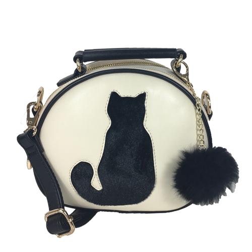 Fashion Culture Kitty Cat Silhouette Dome Crossbody,