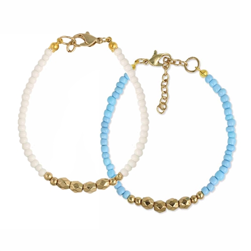 Zad Jewelry La Vanna Golden Accents Beaded Bracelets