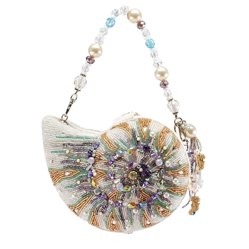Mary Frances Disney Mermaid Dreams Beaded Seashell Shell Handbag