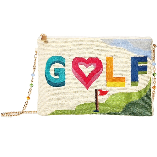 Mary Frances Golf Course Lover Beaded Convertible Clutch Crossbody