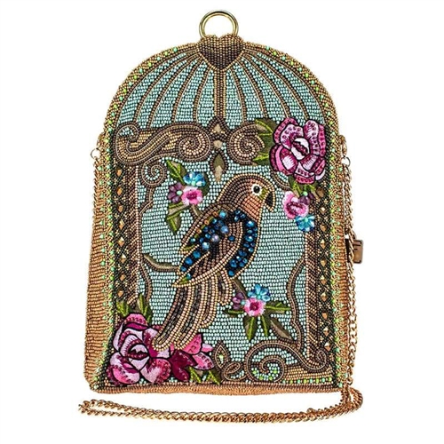 Mary Frances Pretty Parrot Golden Cage Crossbody Bag
