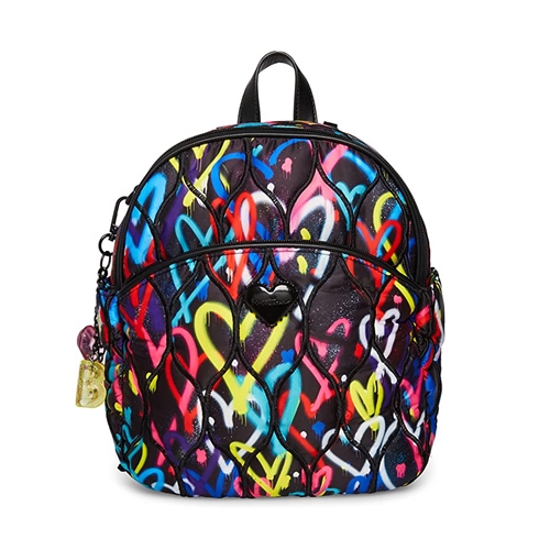 Betsey Johnson Graffiti Hearts Sweetie Day Backpack Bag