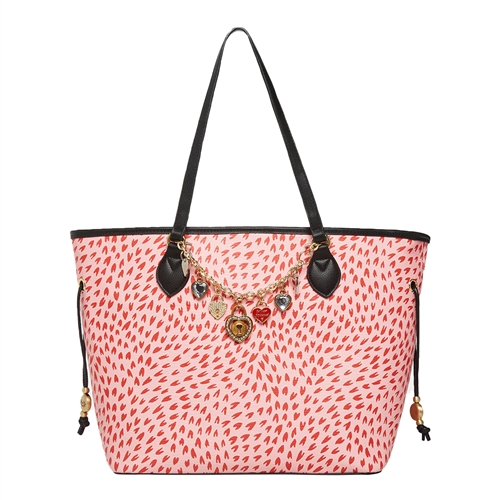 Betsey Johnson Queen of Hearts Tote w Removable Charm Bracelet