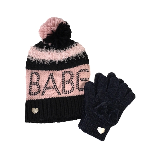Betsey Johnson Babe Beanie Hat & Glove Set