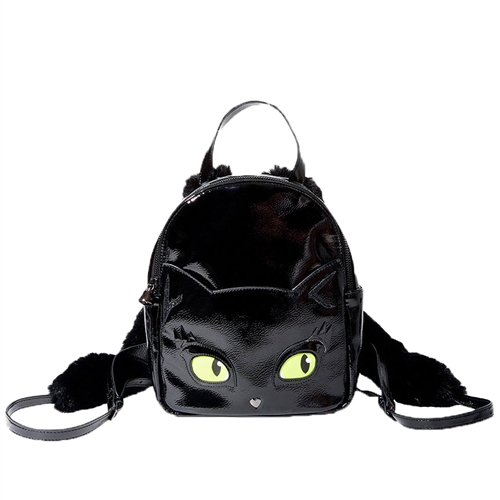 Betsey Johnson Meow In The Dark Glow Cat Eyes Day Backpack