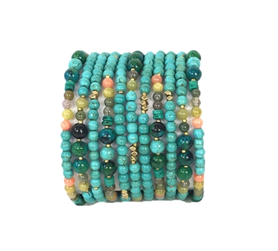 Nakamol Turquoise Beaded Multi Strand Bracelet