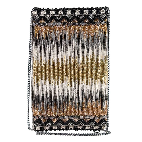Mary Frances Abstract High Wire Beaded Phone Crossbody
