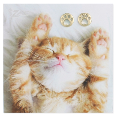 Zad Jewelry Kitty Cat Paw Stud Earrings