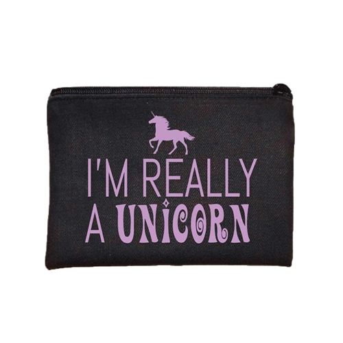 Fashion Culture I'm Really a Unicorn Zip Cosmetic Case Travel Pouch