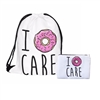 I Donut Care Drawstring Backpack Knapsack Cosmetic Case