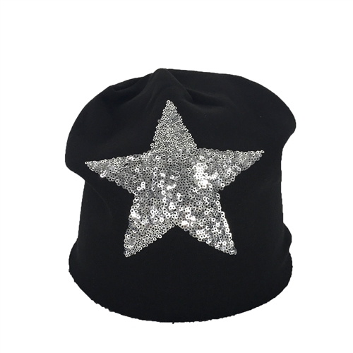 Sequin Star Slouchy Beanie Hat