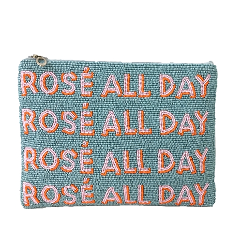 From St Xavier Rose All Day Beaded Crossbody Clutch