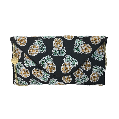 From St Xavier Pineapple Beaded Convertible Clutch