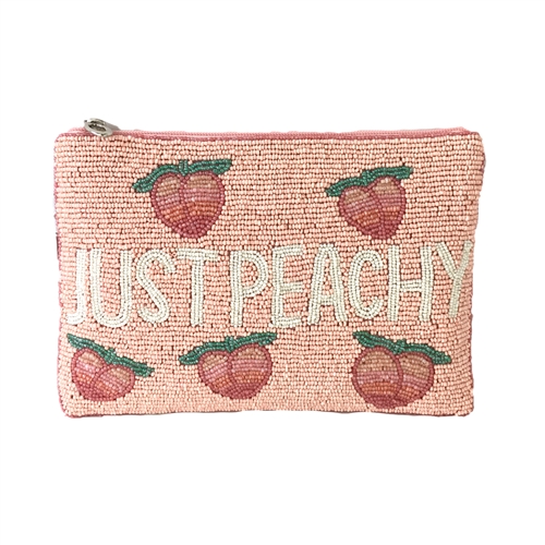 From St Xavier Just Peachy Beaded Clutch