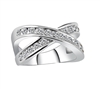 Jewelry Collection Silver Pave Crisscross Ring