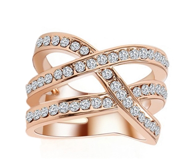 Jewelry Collection Pave Double Crisscross Ring