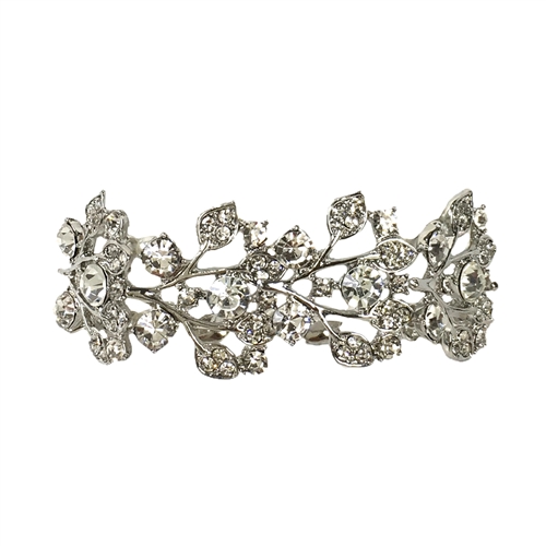 Crystal Leaf Stretch Bracelet Bridal Jewelry