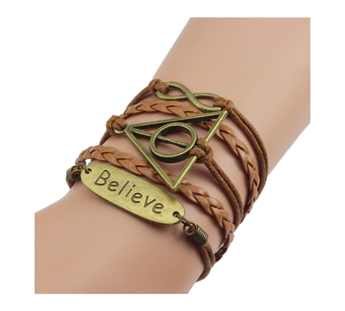 Believe 5 Strand Multi Layer Bracelet