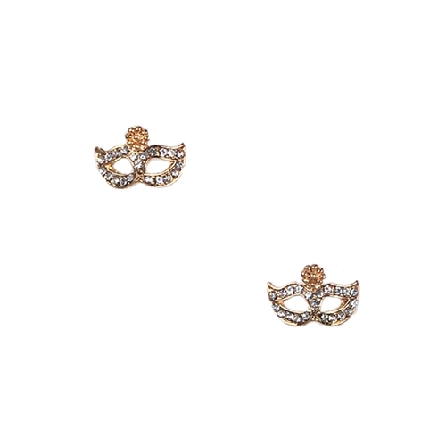 Jewelry Collection Pave Masquerade Mask Stud Earrings