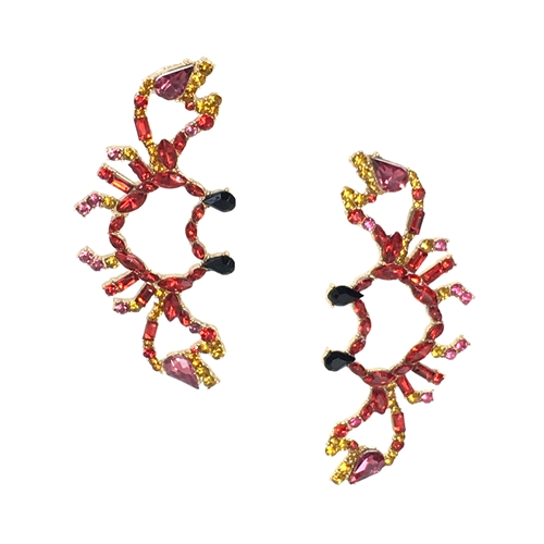 Crabby Statement Crystal Crab Earrings