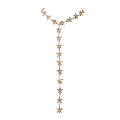 Pave Star Statement Choker Y-Necklace